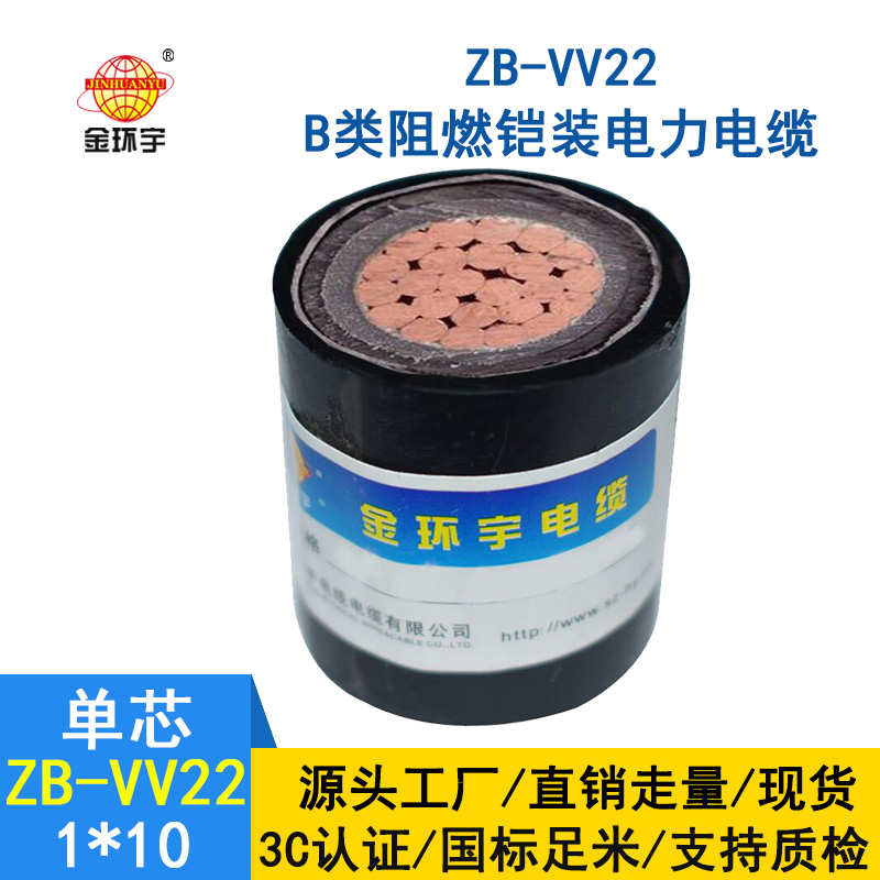 金環(huán)宇電纜 b級(jí)阻燃鎧裝電力電纜 ZB-VV22-10平方 vv22電纜