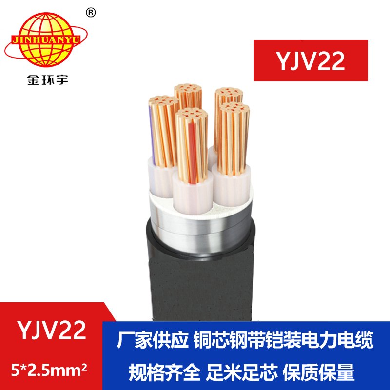 金環(huán)宇電線電纜 鎧裝電力電纜 五芯YJV22-5X2.5 深圳